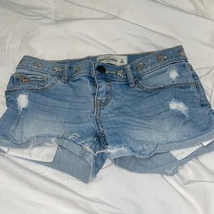 Abercrombie Kids Distressed Low Rise Jean Shorts